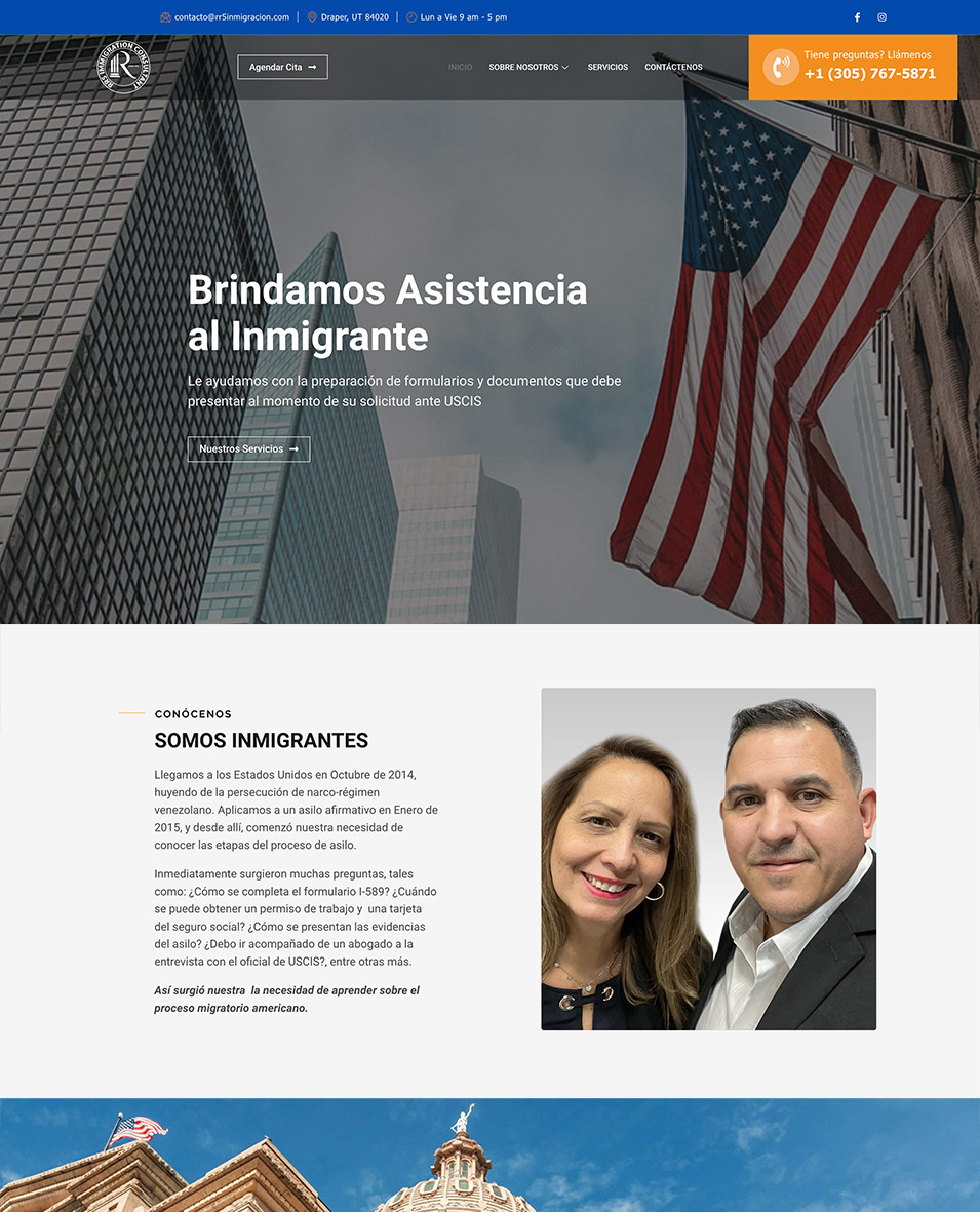 web design for an immigration firm in florida
